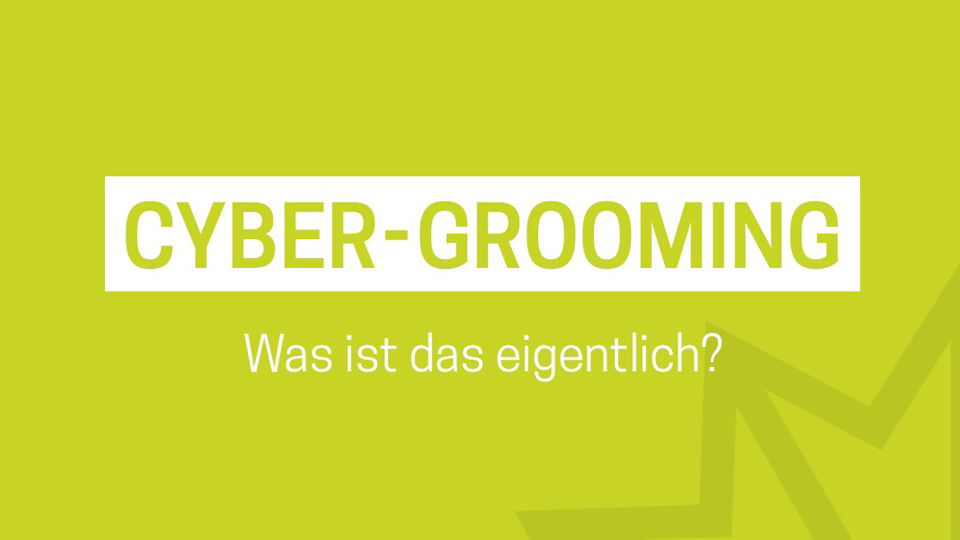 Der Schriftzug "Cyber-Grooming" auf neongrünem Hintergrund