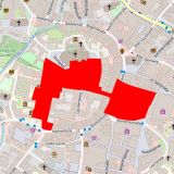 Stadtplan von Münster mit den eingezeichneten G7 Sicherheitszonen