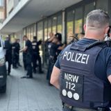 Das Bild zeigt einen Polizeieinsatz am Hauptbahnhof Münster.