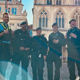 Gruppenfoto von Polizisten vor dem Rathaus in Münster
