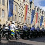 abfahrende Motorräder beim Westfälischen Friedenspreis