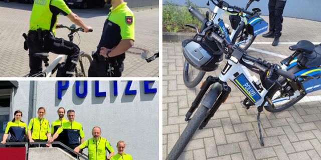 Bildercollage vom Besuch der Fahrradstaffel in Osnabrück