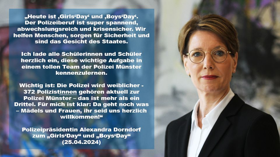 Porträt der Polizeipräsidentin Alexandra Dorndorf mit dem Text des Statements.